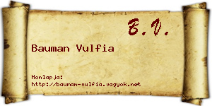 Bauman Vulfia névjegykártya